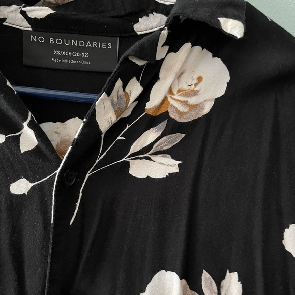 Black Floral Shirt - Like New Shirt! - Picture 2 of 6